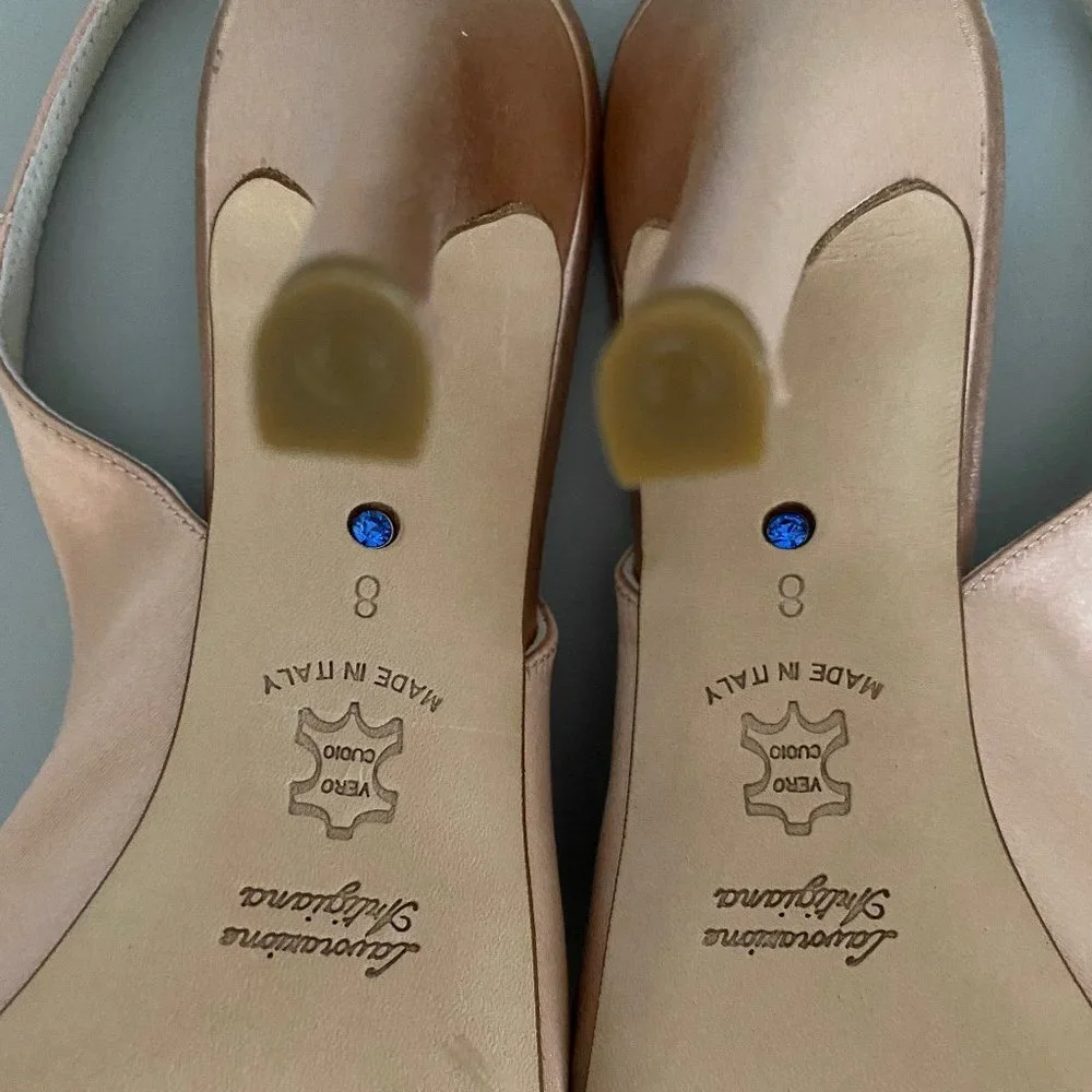 NEW in Box BHLDN Peachy Pink Bow-Topped Slingbacks - Picture 4 of 8
